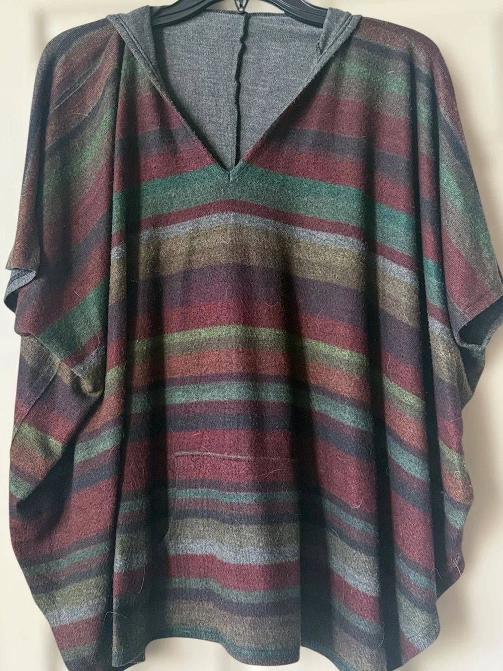 Striped Bohemian Hooded Poncho Top!